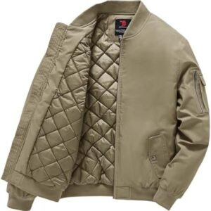 Gopune Men’s Windproof Bomber Jacket Warm Water Resistant Windbreaker Winter Outwear Quilted Jackets Coats